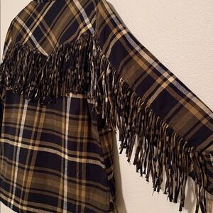 Plaid Quilted Fringe Jacket 🤎